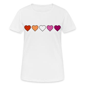 Lesbian Lesbian Lesbian Hearts - Women's Breathable T-Shirt - white - Front - AI Model Female 172 dark (172cm)
