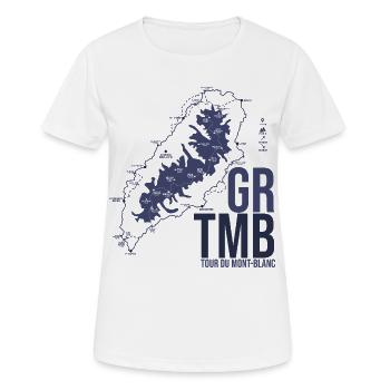 Tour du Mont Blanc GR TMB Trek Randonnée Alpes - T-shirt respirant Femme - blanc - Devant - AI Model Female 172 dark (172cm)