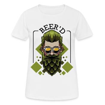 Beer‘d Bier Brauen Bart Wortspiel Brauer Geschenk - Frauen T-Shirt atmungsaktiv - Weiß - Vorne - AI Model Female 172 dark (172cm)