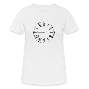 Horloge romaine - T-shirt respirant Femme - blanc - Devant - AI Model Female 172 dark (172cm)