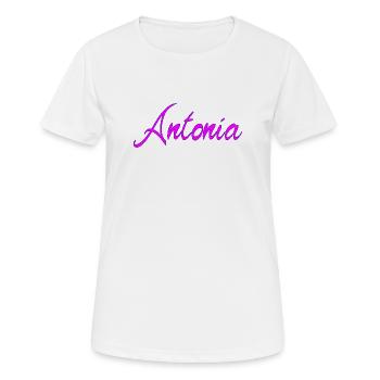 Antonia Neon Script - Frauen T-Shirt atmungsaktiv - Weiß - Vorne - AI Model Female 172 dark (172cm)