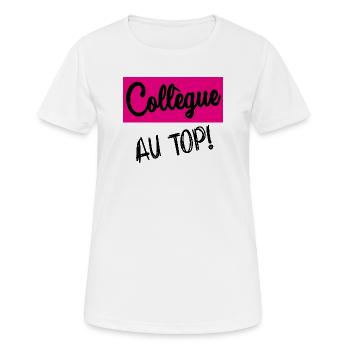 KOLLEGE - Frauen T-Shirt atmungsaktiv - Weiß - Vorne - AI Model Female 172 dark (172cm)
