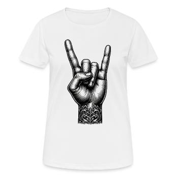 Rock on Hand mit Devils Horns - Frauen T-Shirt atmungsaktiv - Weiß - Vorne - AI Model Female 172 dark (172cm)