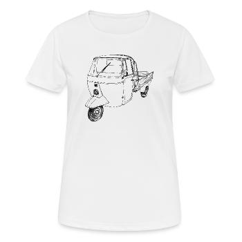 Tricycles à roues tricycles de scooter - T-shirt respirant Femme - blanc - Devant - AI Model Female 172 dark (172cm)
