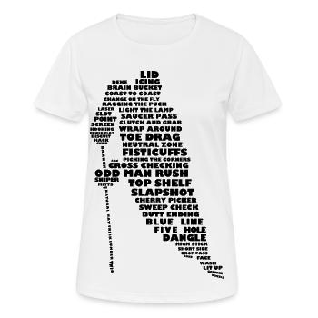 Hockey Player Word Art - Women's Breathable T-Shirt - white - Front - AI Model Female 172 dark (172cm)