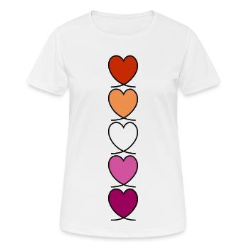 Lesbian Lesbian Lesbian Hearts - Women's Breathable T-Shirt - white - Front - AI Model Female 172 dark (172cm)
