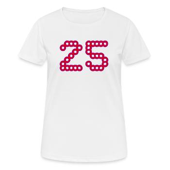 25. 25 YEARS. 25th ANNIVERSARY. 25 YEARS ANNIVERSARY. - Women's Breathable T-Shirt - white - Front - AI Model Female 172 dark (172cm)