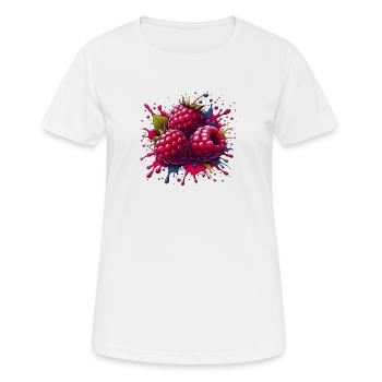 Framboises explosion de peinture - T-shirt respirant Femme - blanc - Devant - AI Model Female 172 dark (172cm)