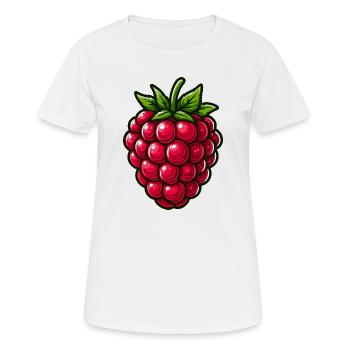 Himbeere, Obst - Frauen T-Shirt atmungsaktiv - Weiß - Vorne - AI Model Female 172 dark (172cm)