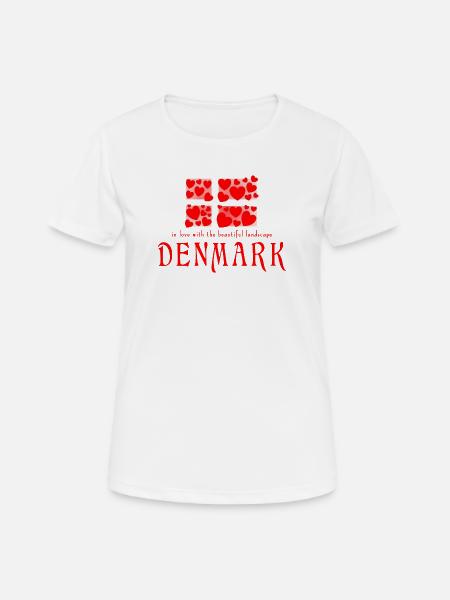 Dänemark Danmark - Frauen T-Shirt atmungsaktiv - Weiß