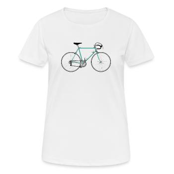 Rennrad für Hipster - Frauen T-Shirt atmungsaktiv - Weiß - Vorne - AI Model Female 172 dark (172cm)