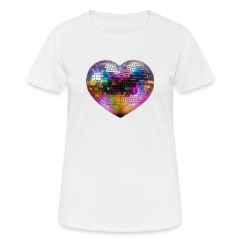 Club Disco Herz - Frauen T-Shirt atmungsaktiv - Weiß - Vorne - AI Model Female 172 dark (172cm)