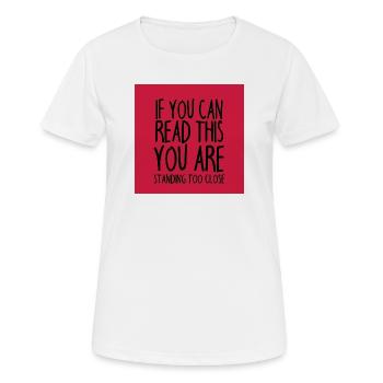 Mundschutz lustig Spruch - lustige Sprüche - Frauen T-Shirt atmungsaktiv - Weiß - Vorne - AI Model Female 172 dark (172cm)