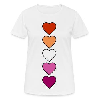 Lesbian Lesbian Hearts - Women's Breathable T-Shirt - white - Front - AI Model Female 172 dark (172cm)