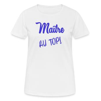 MEISTER. MEISTER. HUMOR - Frauen T-Shirt atmungsaktiv - Weiß - Vorne - AI Model Female 172 dark (172cm)