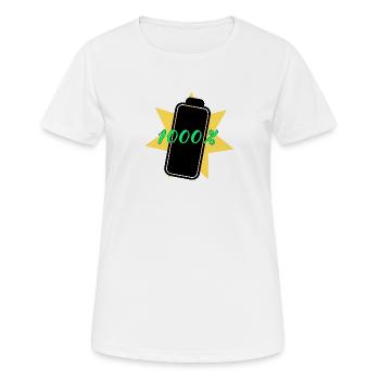 1000 % energy - T-shirt respirant Femme - blanc - Devant - AI Model Female 172 dark (172cm)