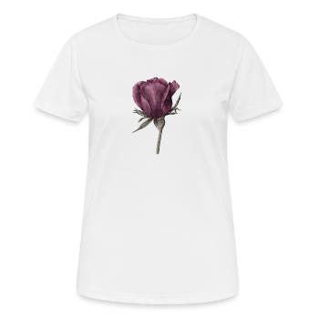 Rose Blume - Frauen T-Shirt atmungsaktiv - Weiß - Vorne - AI Model Female 172 dark (172cm)