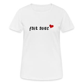 fait avec amour - T-shirt respirant Femme - blanc - Devant - AI Model Female 172 dark (172cm)
