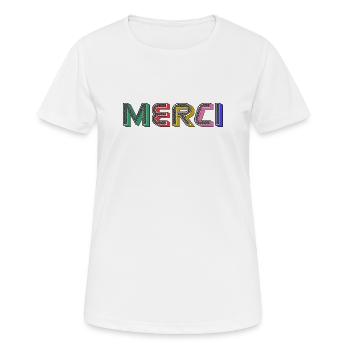 Vielen Dank - Frauen T-Shirt atmungsaktiv - Weiß - Vorne - AI Model Female 172 dark (172cm)
