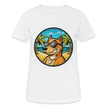 Cordoue Chien De Combat Race Dessin Animé Lunettes De Soleil Plage - T-shirt respirant Femme - blanc - Devant - AI Model Female 172 dark (172cm)