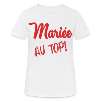 EVJF. MARIEE. TEAM MARIEE. FUTURE MARIEE - T-shirt respirant Femme - blanc - Devant - AI Model Female 172 dark (172cm)