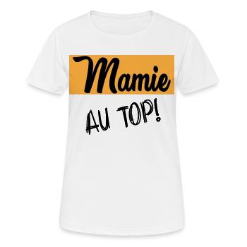 MAMIE - T-shirt respirant Femme - blanc - Devant - AI Model Female 172 dark (172cm)