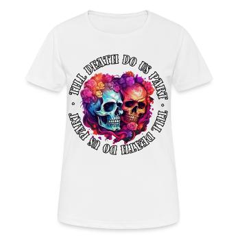 Jusqu’à ce que la mort nous sépare (8) - T-shirt respirant Femme - blanc - Devant - AI Model Female 172 dark (172cm)