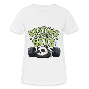 Resting Between Sets - Women's Breathable T-Shirt - white - Front - AI Model Female 172 dark (172cm)