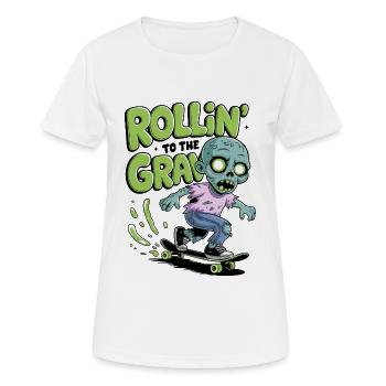 Rollin To The Grave - Women's Breathable T-Shirt - white - Front - AI Model Female 172 dark (172cm)