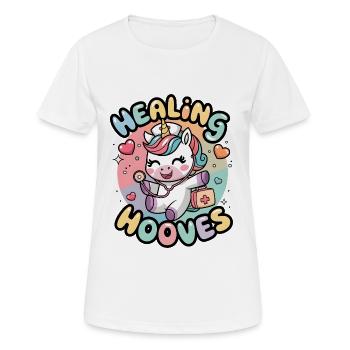 Sabots guérisseurs - T-shirt respirant Femme - blanc - Devant - AI Model Female 172 dark (172cm)