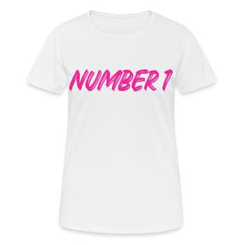 Number 1 - eins - erster - erste - 1 - Nummer 1 - Frauen T-Shirt atmungsaktiv - Weiß - Vorne - AI Model Female 172 dark (172cm)