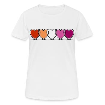 Lesbian Lesbian Hearts - Women's Breathable T-Shirt - white - Front - AI Model Female 172 dark (172cm)
