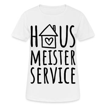 Hausmeisterservice - Hausmeister Service - Frauen T-Shirt atmungsaktiv - Weiß - Vorne - AI Model Female 172 dark (172cm)