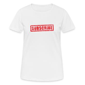 Grunge-Stempel abonnieren - Frauen T-Shirt atmungsaktiv - Weiß - Vorne - AI Model Female 172 dark (172cm)