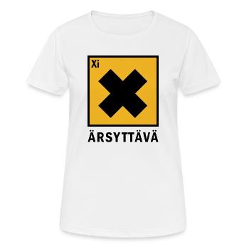 irritierend - Frauen T-Shirt atmungsaktiv - Weiß - Vorne - AI Model Female 172 dark (172cm)