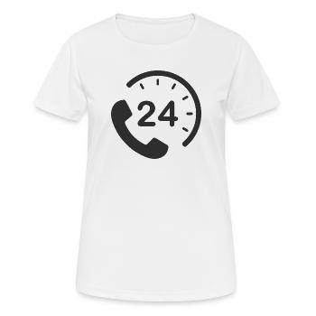 24/7 h Service - Frauen T-Shirt atmungsaktiv - Weiß - Vorne - AI Model Female 172 dark (172cm)