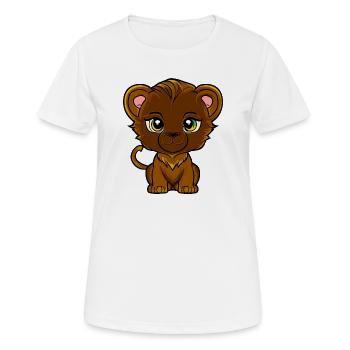lion cub - Women's Breathable T-Shirt - white - Front - AI Model Female 172 dark (172cm)