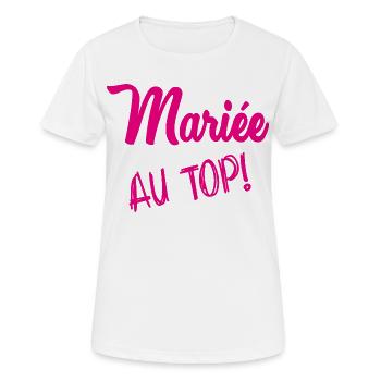 MARIEE. FUTURE MARIEE. EVJF. TEAM MARIEE - T-shirt respirant Femme - blanc - Devant - AI Model Female 172 dark (172cm)