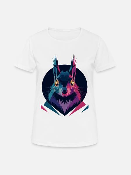 Écureuil low-poly - T-shirt respirant Femme - blanc