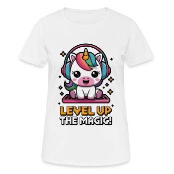 Passez au niveau supérieur de la magie ! - T-shirt respirant Femme - blanc - Devant - AI Model Female 172 dark (172cm)