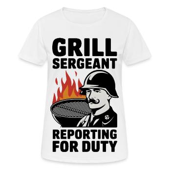 Grill Sergeant Reporting For Duty - Women's Breathable T-Shirt - white - Front - AI Model Female 172 dark (172cm)