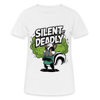 Silencieux mais mortel - T-shirt respirant Femme - blanc - Devant - AI Model Female 172 dark (172cm)