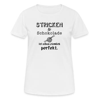stricken und schokolade - Frauen T-Shirt atmungsaktiv - Weiß - Vorne - AI Model Female 172 dark (172cm)