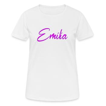 Emilia Neon Script - Frauen T-Shirt atmungsaktiv - Weiß - Vorne - AI Model Female 172 dark (172cm)
