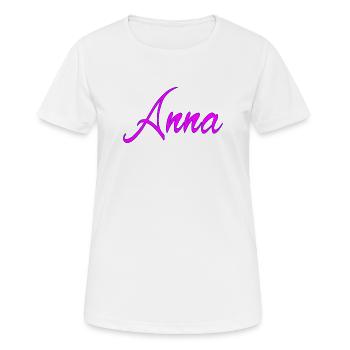 Anna Neon Schrift - Frauen T-Shirt atmungsaktiv - Weiß - Vorne - AI Model Female 172 dark (172cm)