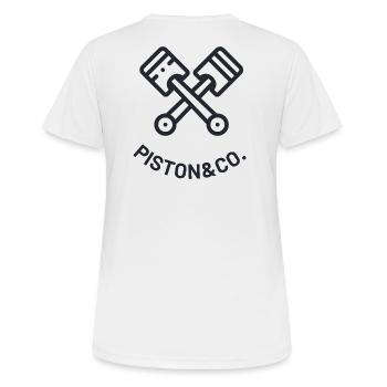 PISTON - CO - Women's Breathable T-Shirt - white - Back - AI Model Female 172 dark (172cm)