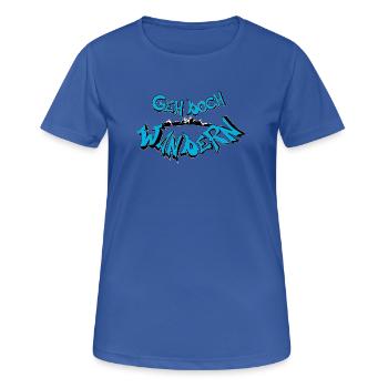Geh doch wandern - Frauen T-Shirt atmungsaktiv - Royalblau - Vorne - AI Model Female 172 light (172cm)