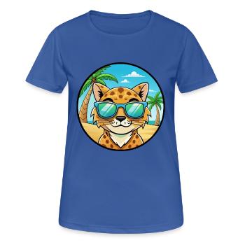 Australian Spotted Mist Cat Breed Cartoon Beach - Women's Breathable T-Shirt - royal blue - Front - AI Model Female 172 light (172cm)