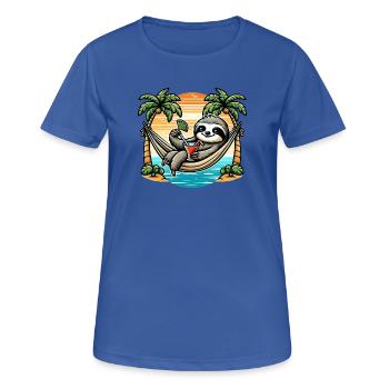 Sloth in hammock - Women's Breathable T-Shirt - royal blue - Front - AI Model Female 172 light (172cm)