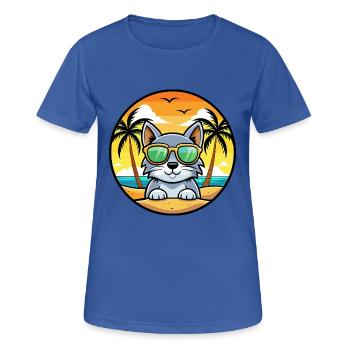Australian Mist Cat Breed Cartoon Sunglasses Beach - Women's Breathable T-Shirt - royal blue - Front - AI Model Female 172 light (172cm)